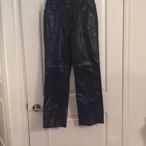 Women's Black Leather Pants - Picture 1 of 1